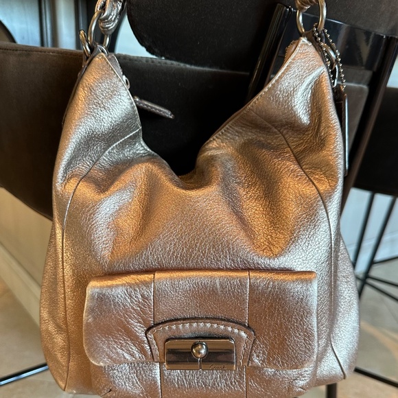 Coach Metallic Bronze Leather Kristin Hobo Shoulder Bag 14783 - Picture 8 of 11